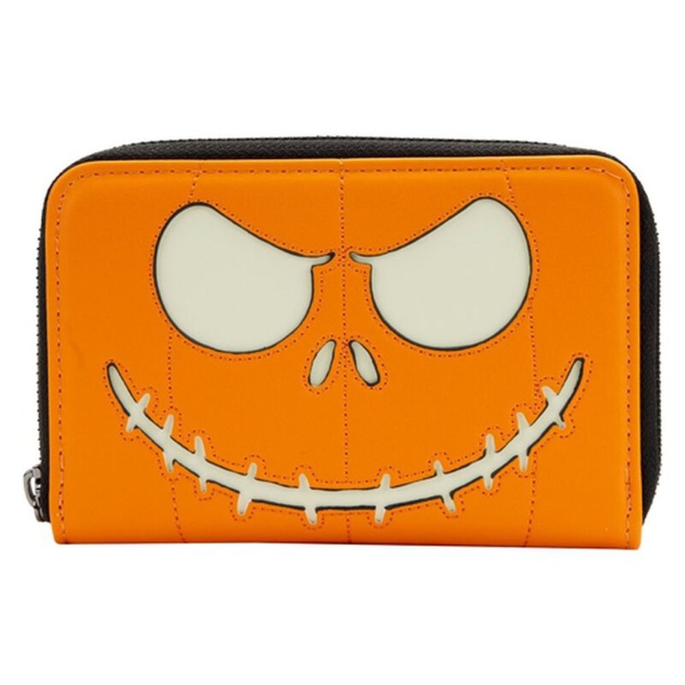 Nightmare Before Christmas Loungefly Jack Skellington Pumpkin Wallet GLOWS NWT